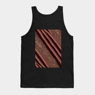 Dark Brown Ornamental Leather Stripes, natural and ecological leather print #60 Tank Top